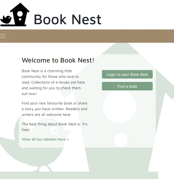 Screenshot of Book Nest app